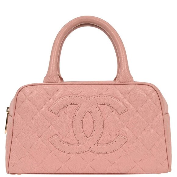 Chanel Pink Calfskin Bowling Bag 27 177685 - Picture 1 of 10
